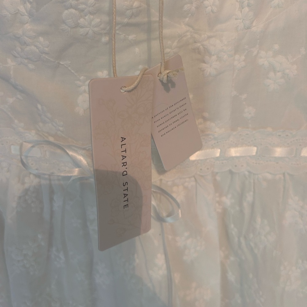 Altar’d State white eyelet embroidered mini dress - Picture 5 of 10